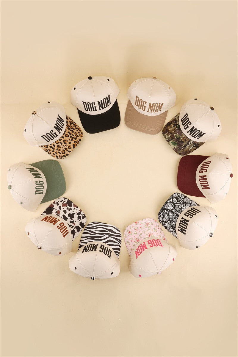Dog Mom Two Tone Snapback Hat -LEOPARD