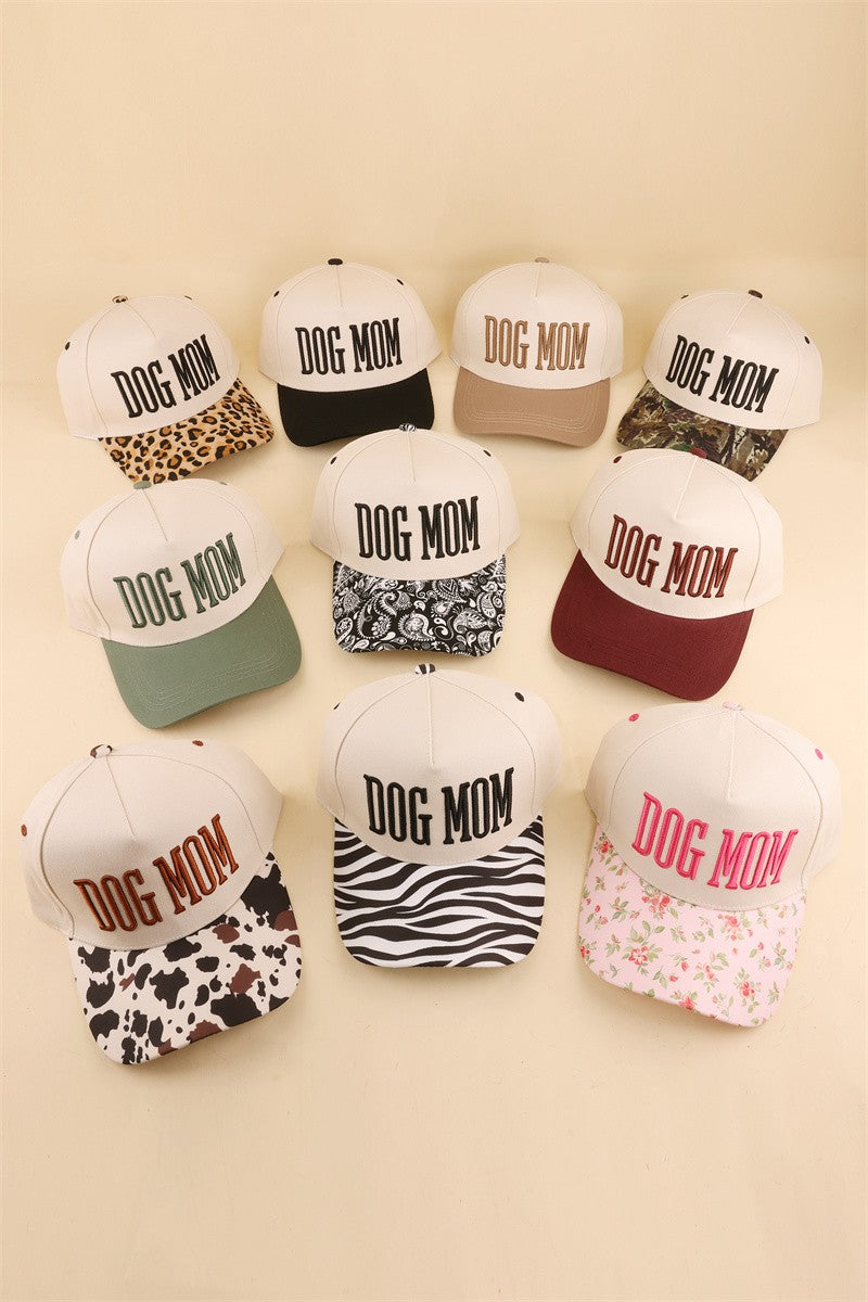 Dog Mom Two Tone Snapback Hat -LEOPARD