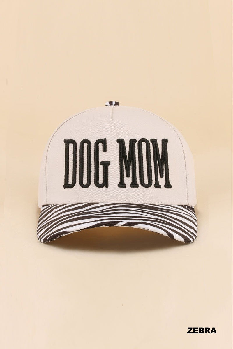 Dog Mom Two Tone Snapback Hat -Zebra