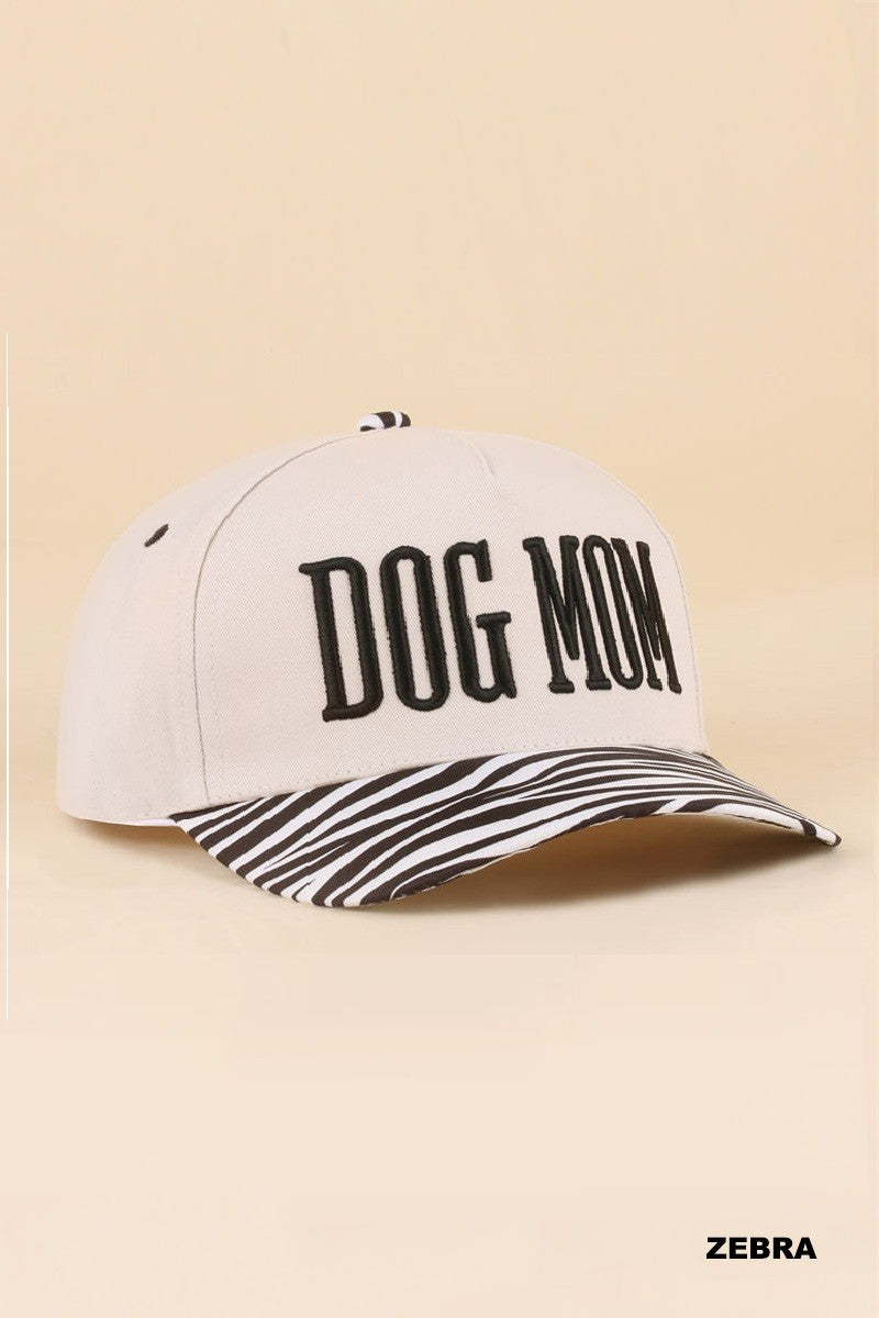 Dog Mom Two Tone Snapback Hat -Zebra