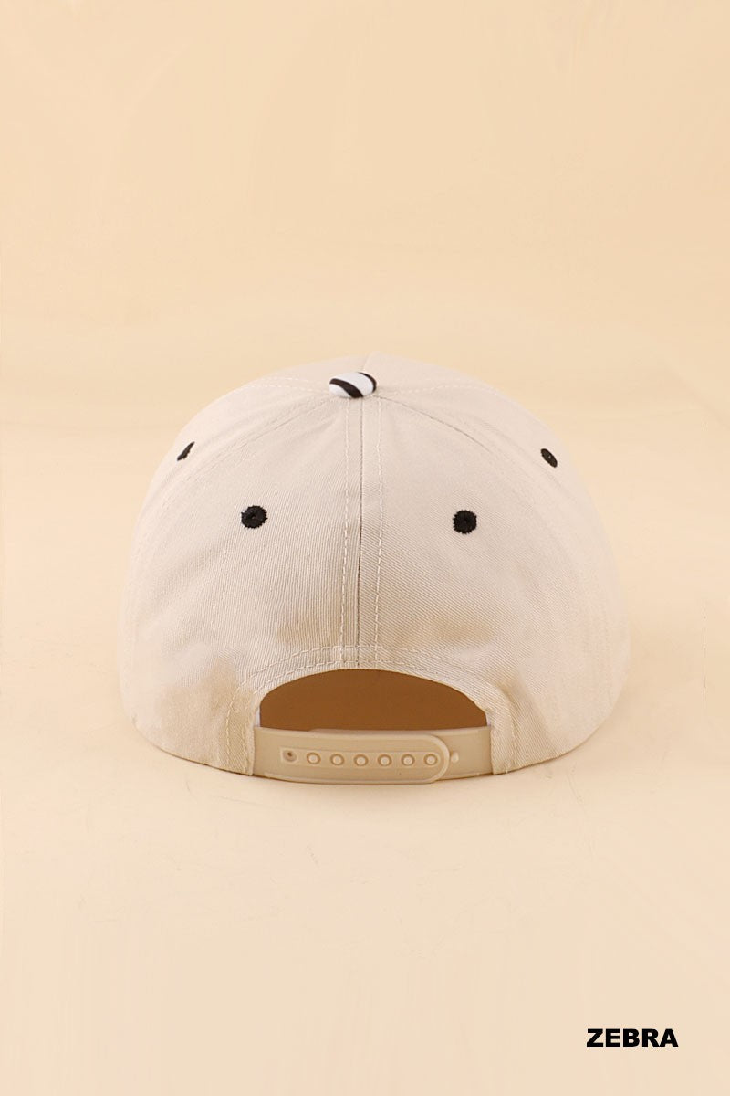 Dog Mom Two Tone Snapback Hat -Zebra