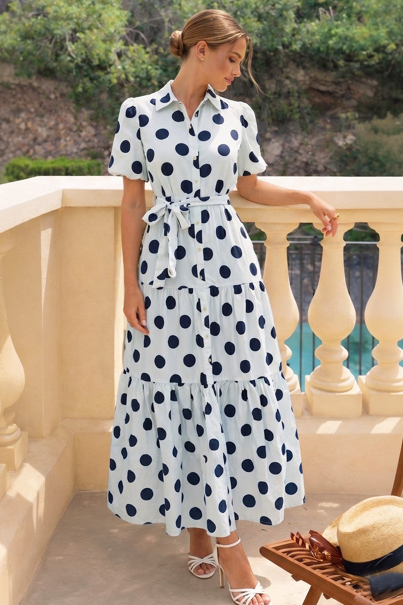 Amelia Polka Dot Maxi Dress