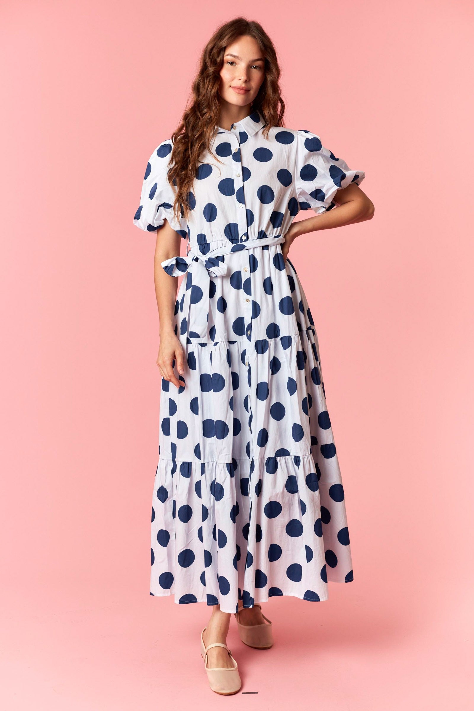 Amelia Polka Dot Maxi Dress