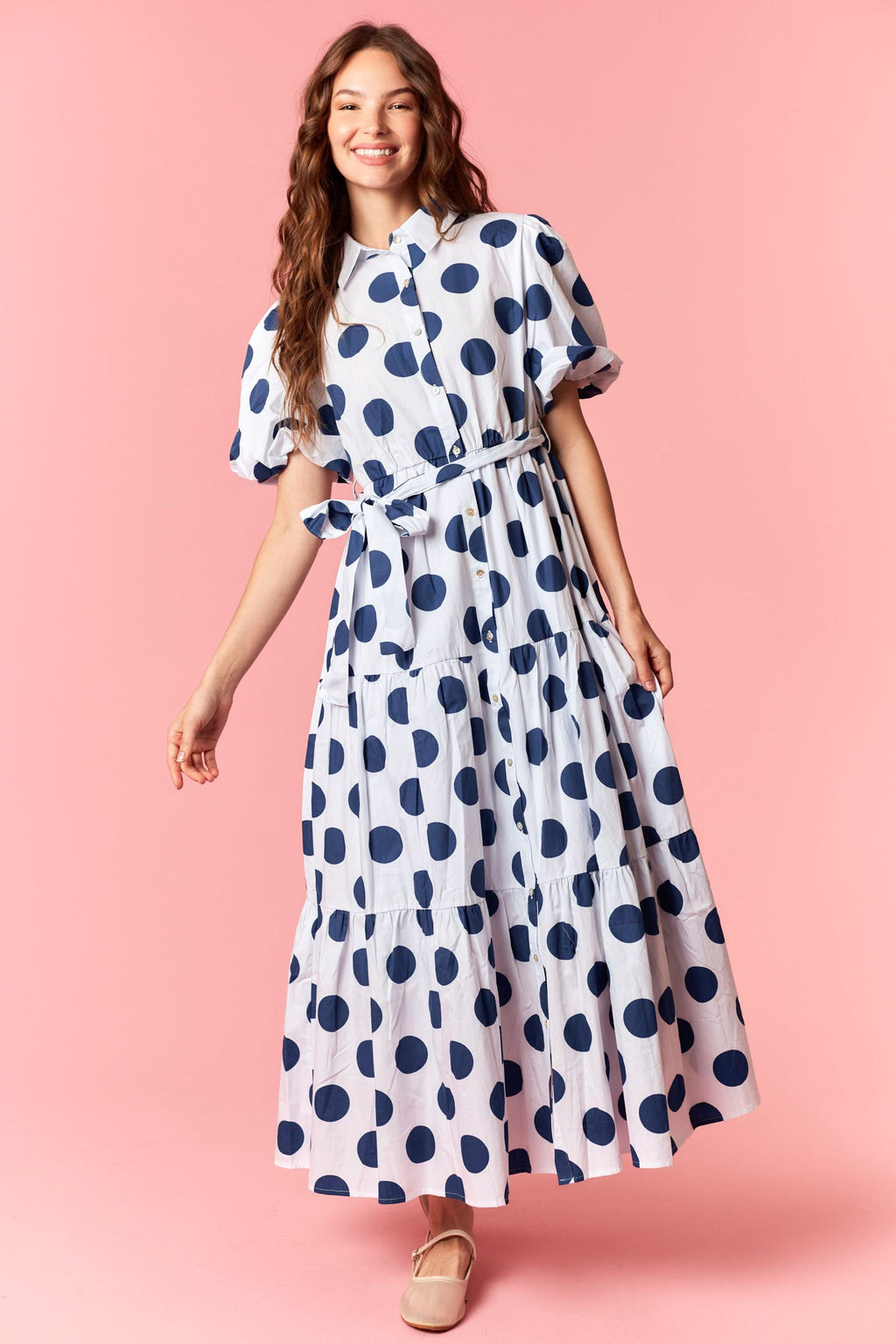 Amelia Polka Dot Maxi Dress