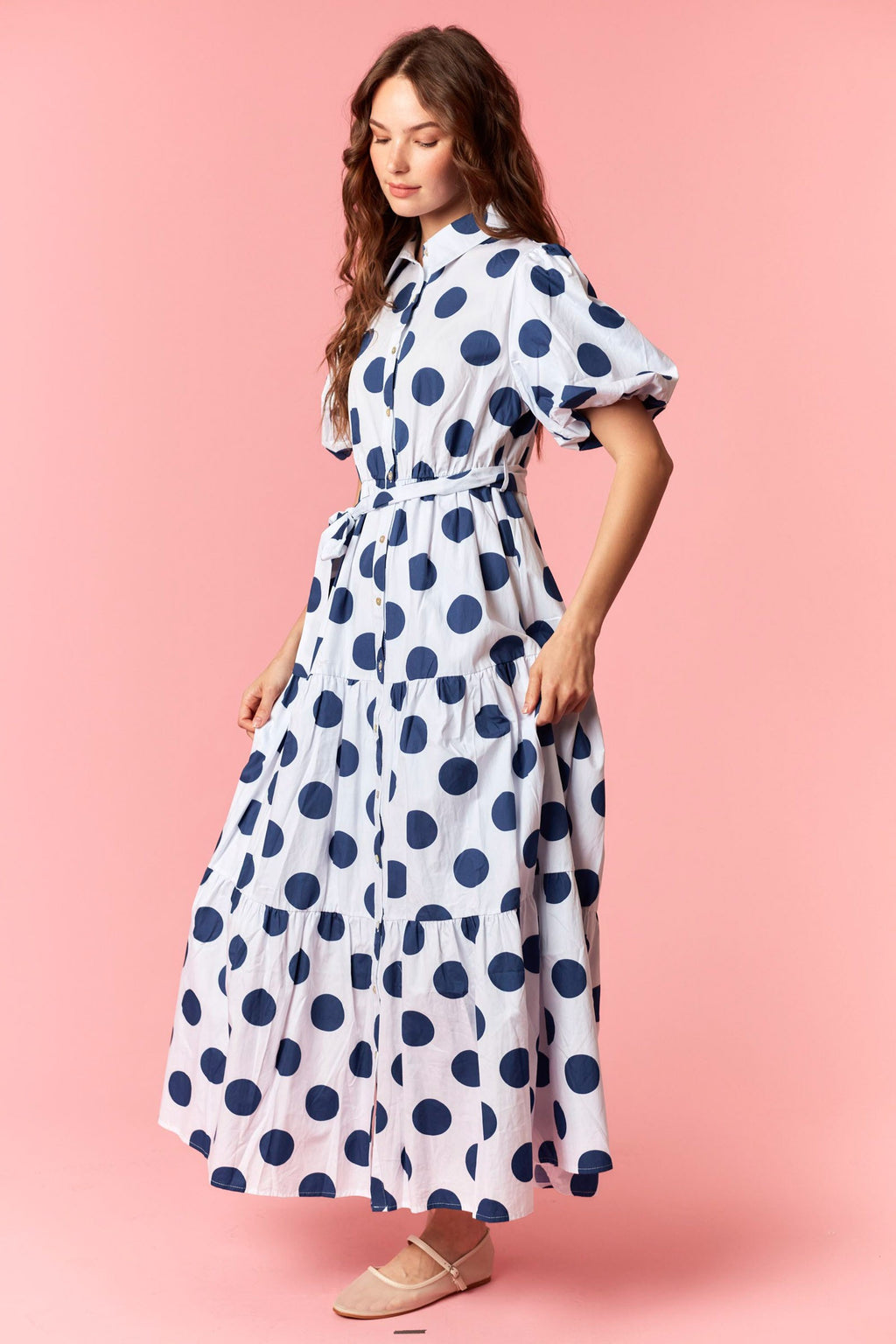 Amelia Polka Dot Maxi Dress