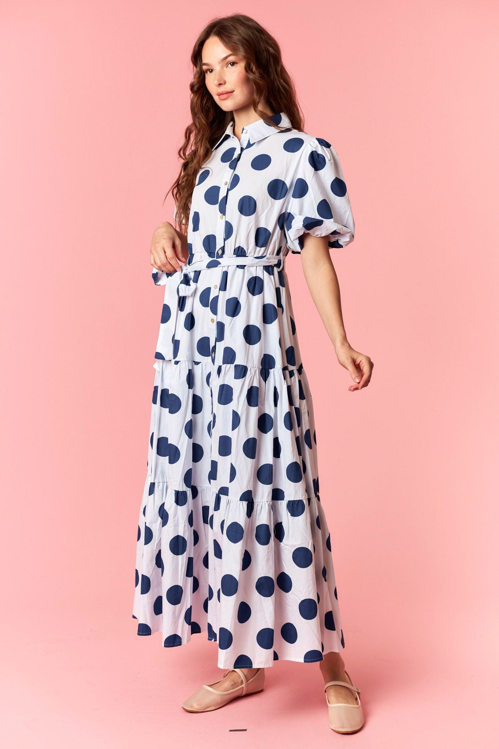 Amelia Polka Dot Maxi Dress