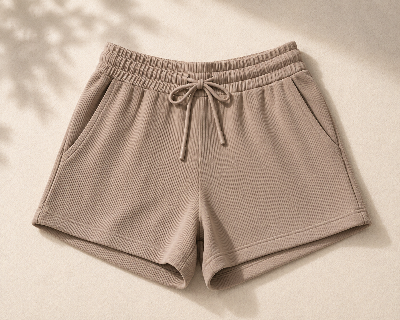 Ribbed Round Neck Pullover & Shorts Set