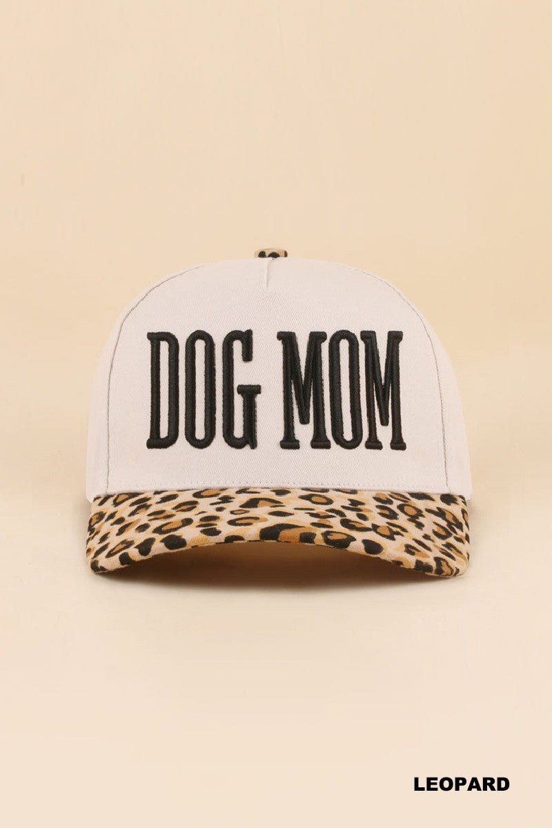 Dog Mom Two Tone Snapback Hat -LEOPARD