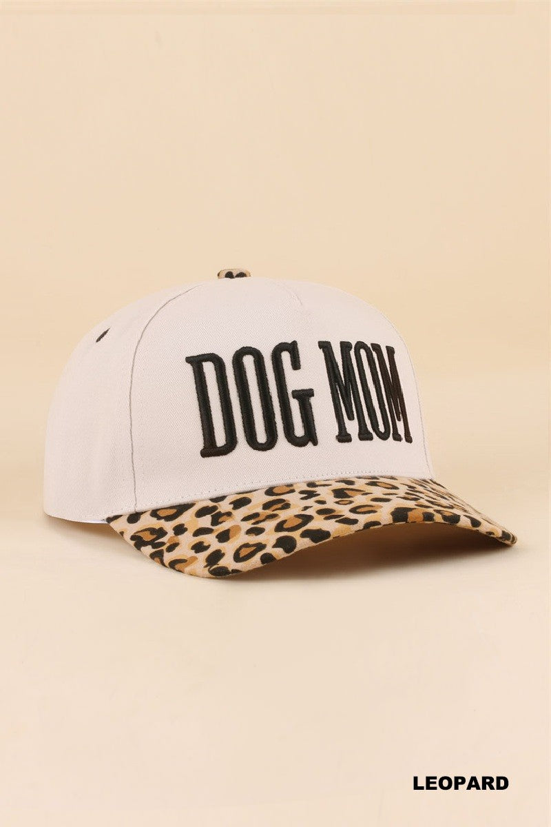 Dog Mom Two Tone Snapback Hat -LEOPARD