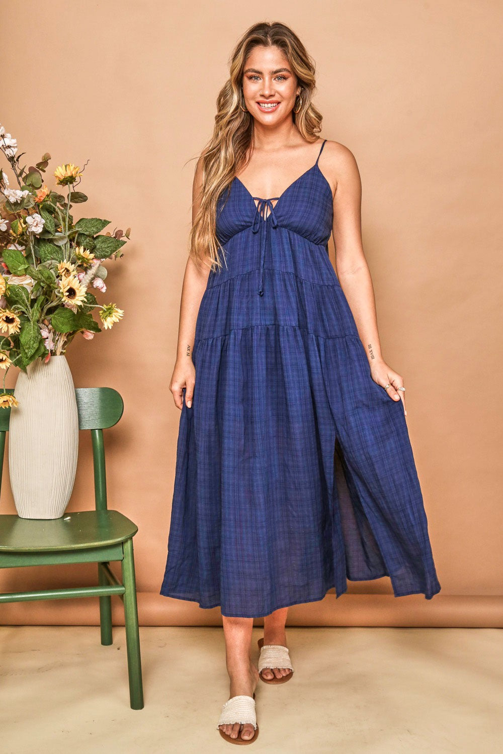 Indigo Breeze Tiered Maxi Dress
