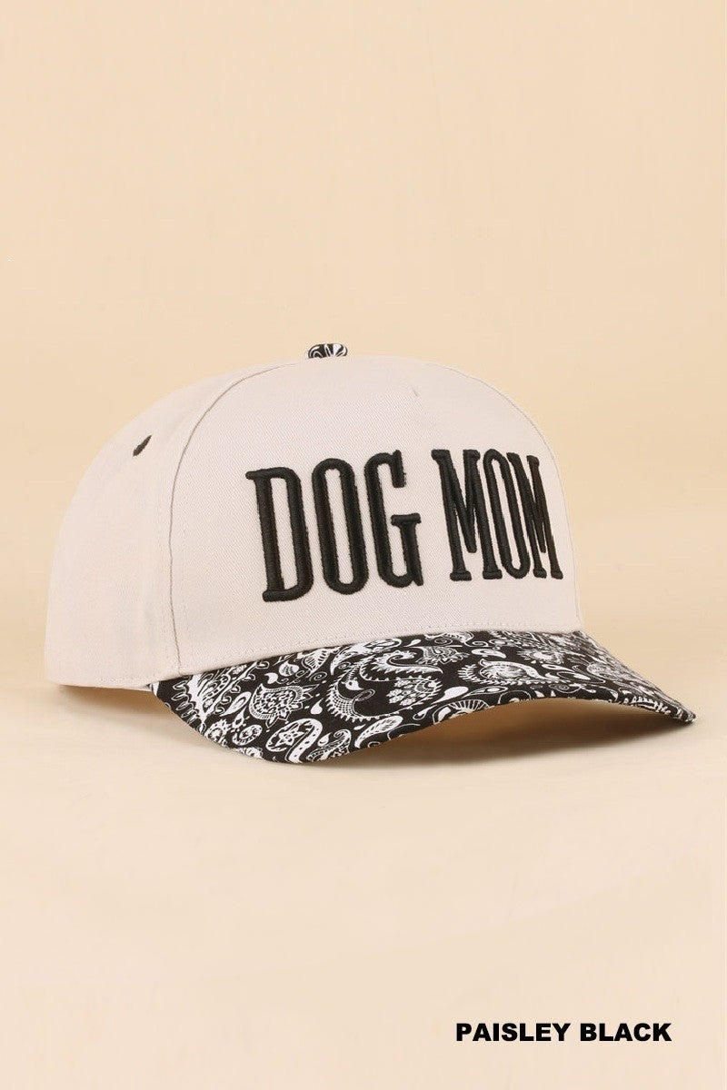 Dog Mom Two Tone Snapback Hat - PAISLEY BLACK