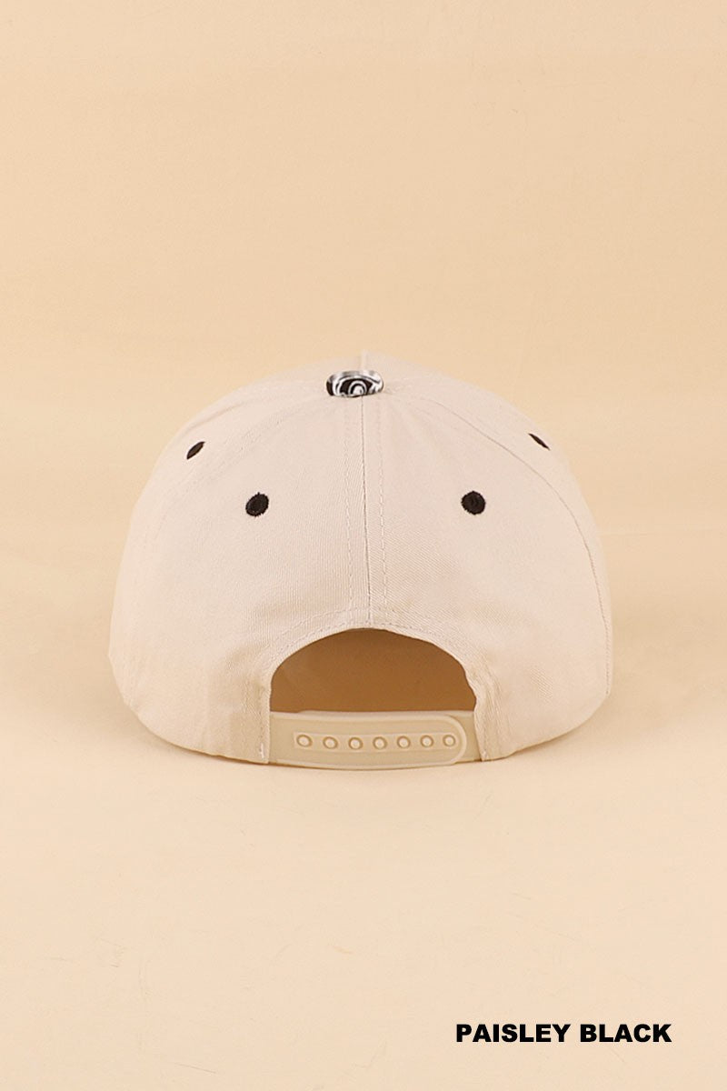 Dog Mom Two Tone Snapback Hat - PAISLEY BLACK