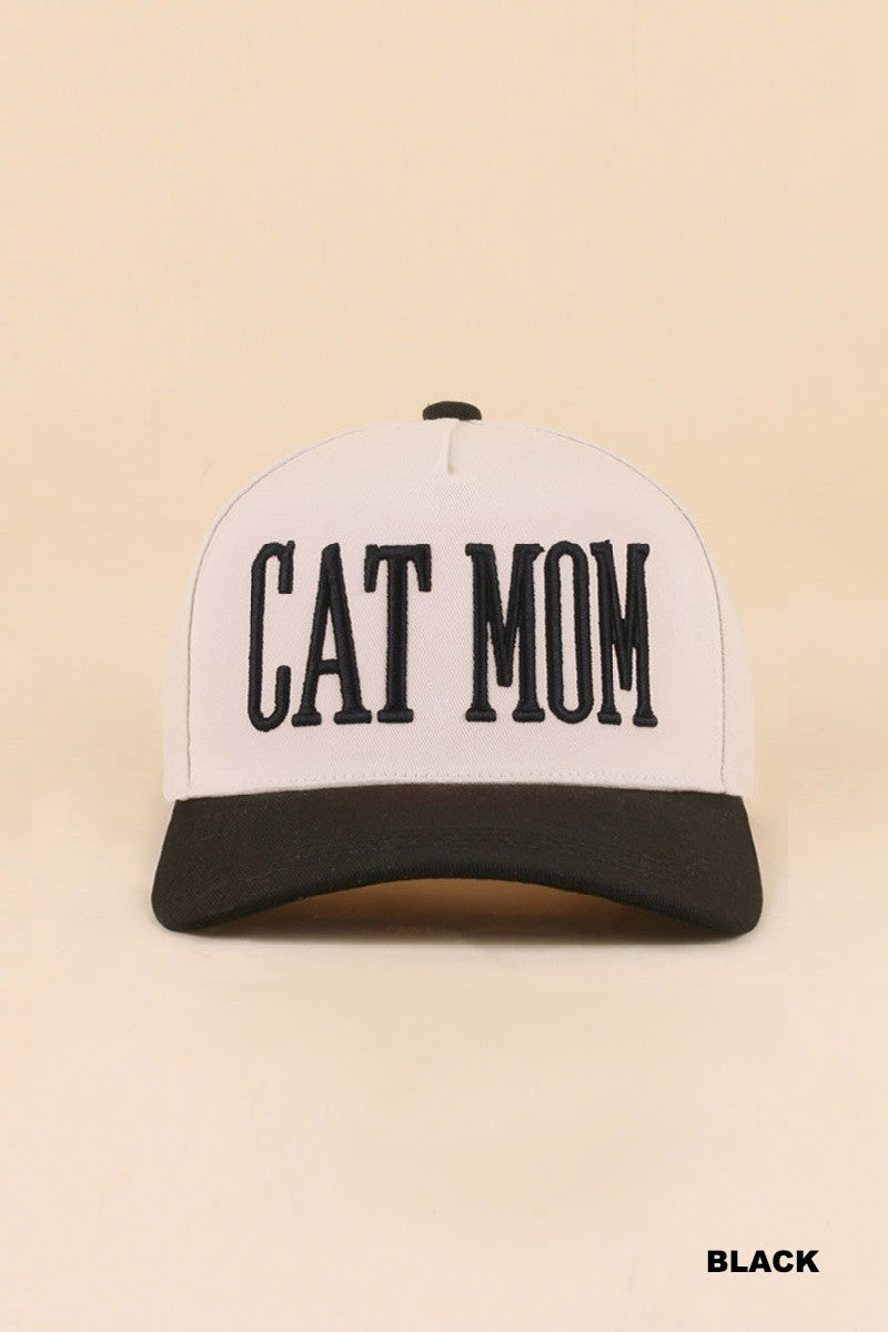 Cat Mom Cap Black