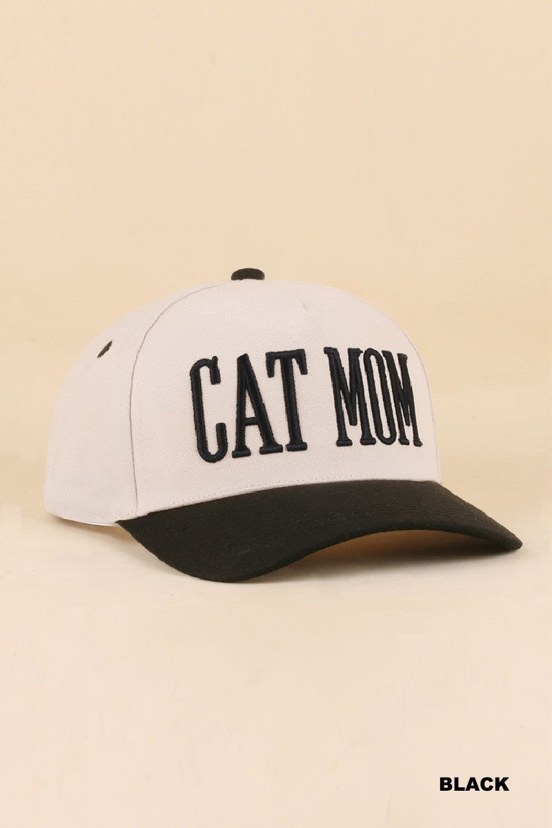 Cat Mom Cap Black
