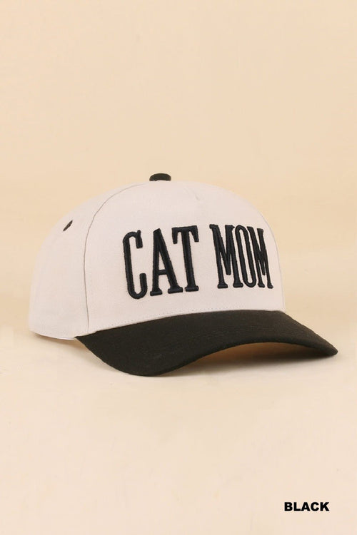 Cat Mom Cap Black