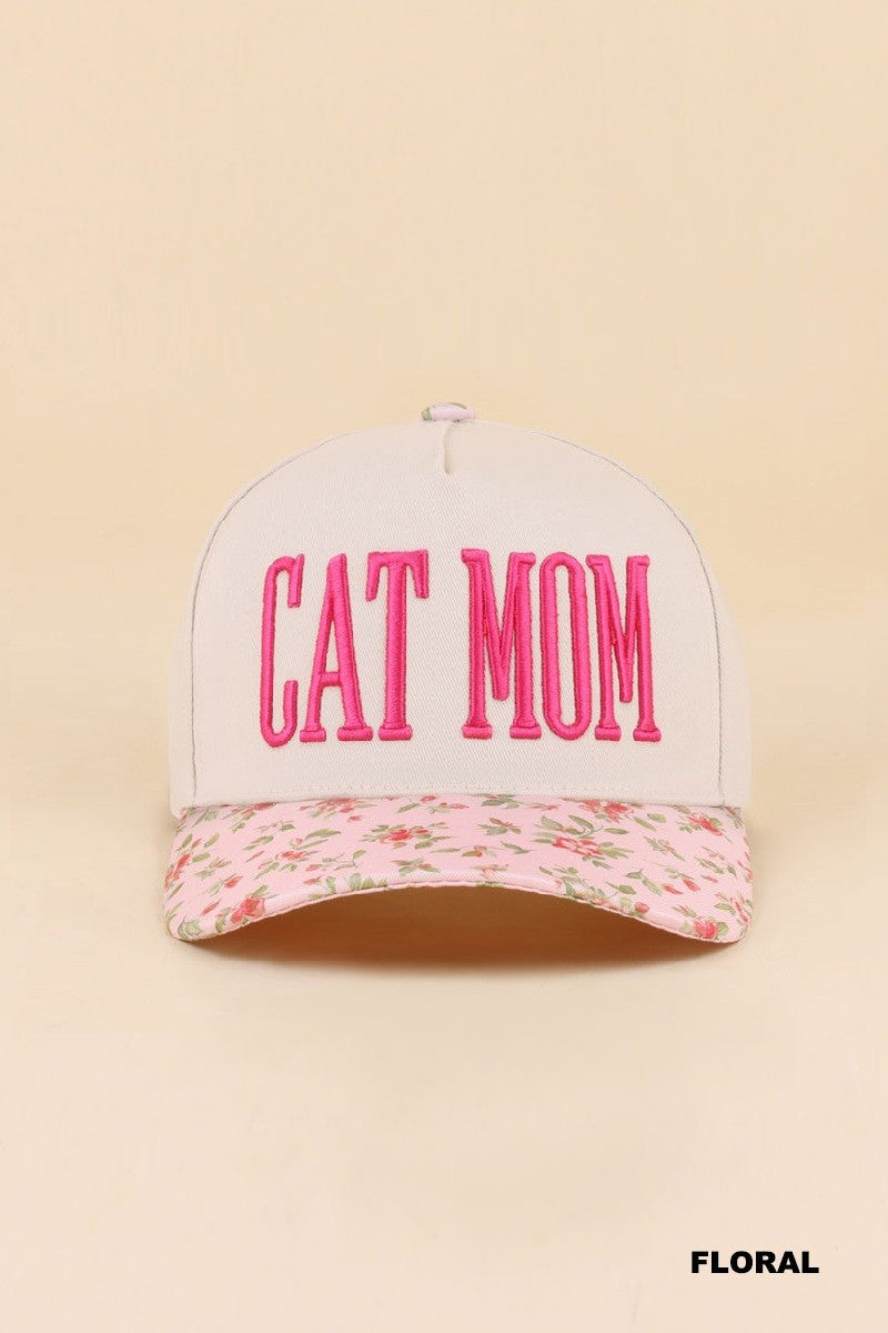 Cat Mom Cap Floral