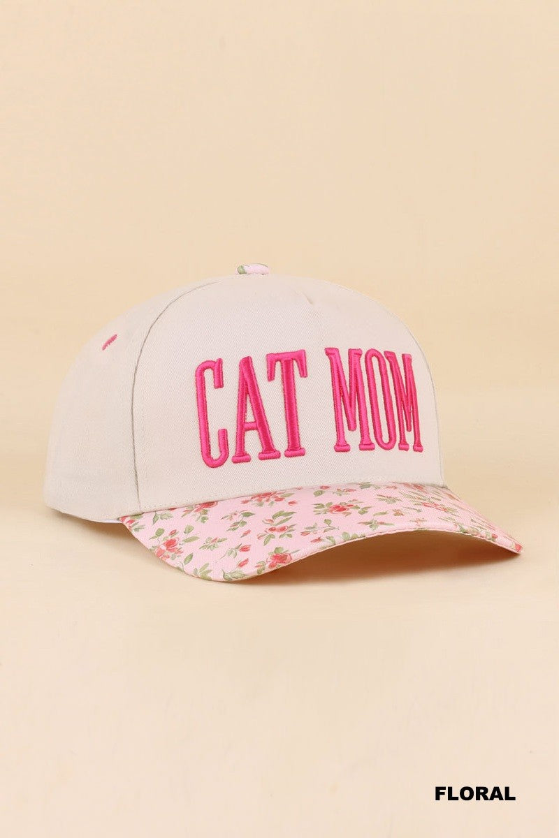 Cat Mom Cap Floral