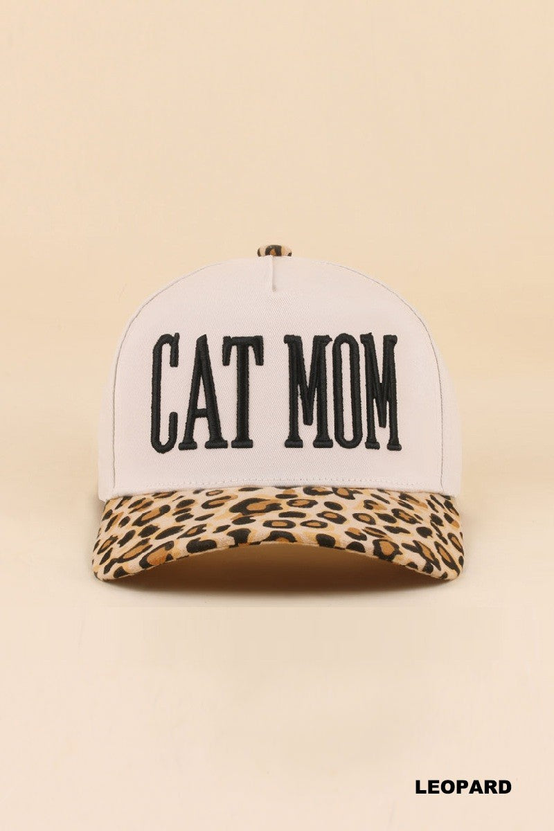 Cat Mom Cap Leopard