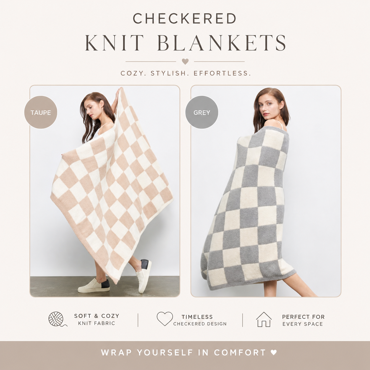 Checkered Print Throw